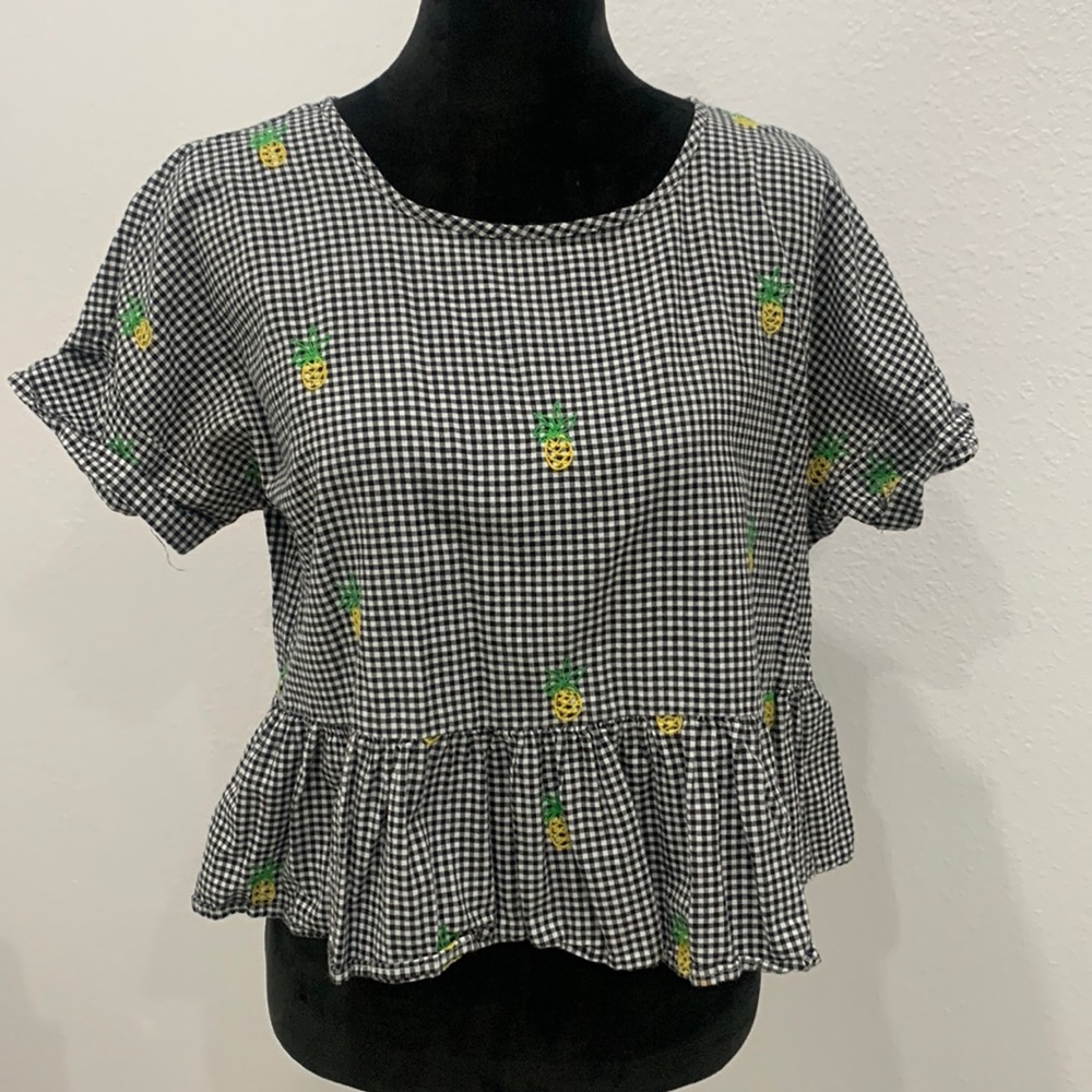Gingham Pineapple Crop Top